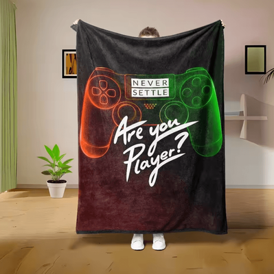 Inspire Curations Colorful Gamepad Flannel Gaming Throw Blanket ty03 150x200cm