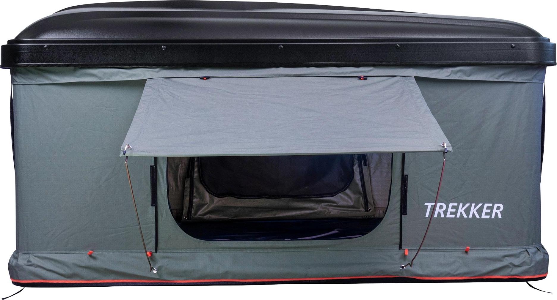 Dachzelt Hut M Grau 210x129x28 cm für 2-3 Personen mit Gasfederöffnung Autocamping