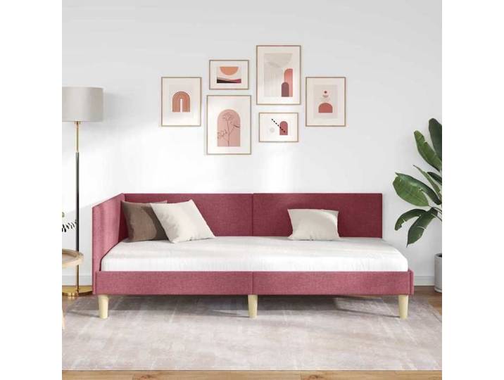 Lit 1 place - Bordeaux - - Cadre de lit avec tête de lit - moderne - adulte 305110