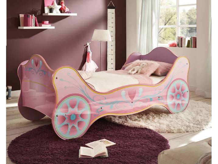 Begabino Autobett Kinderbett Prinzessin Kutsche Lila Glanz 90x200 cm