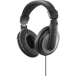 Hama Fernsehkopfhörer ShellTV II, Over-Ear, einseitiges, langes Kabel (6m), SW TV-Kopfhörersystem kabelgebunden Stereo Schwarz, Dunkelgrau Lautstärkeregelung TV 00221782
