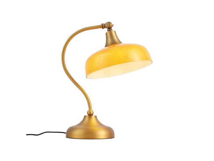 Lampe de table classique bronze avec verre opale orange - Clerk