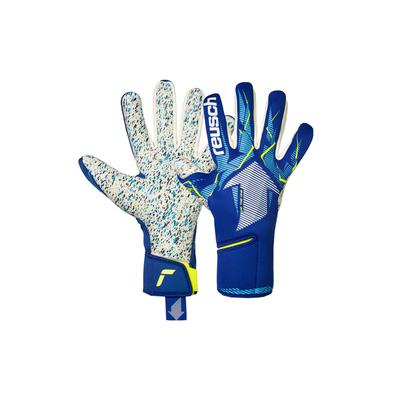 Torwarthandschuhe REUSCH "Fastgrip Fusion", Damen, Gr. 10.5, blau (blau, weiß), Materialmix, 32% Polyester, 5% Lederimitat, 3% Polyamid, Handschuhe, für zuverlässigen Grip