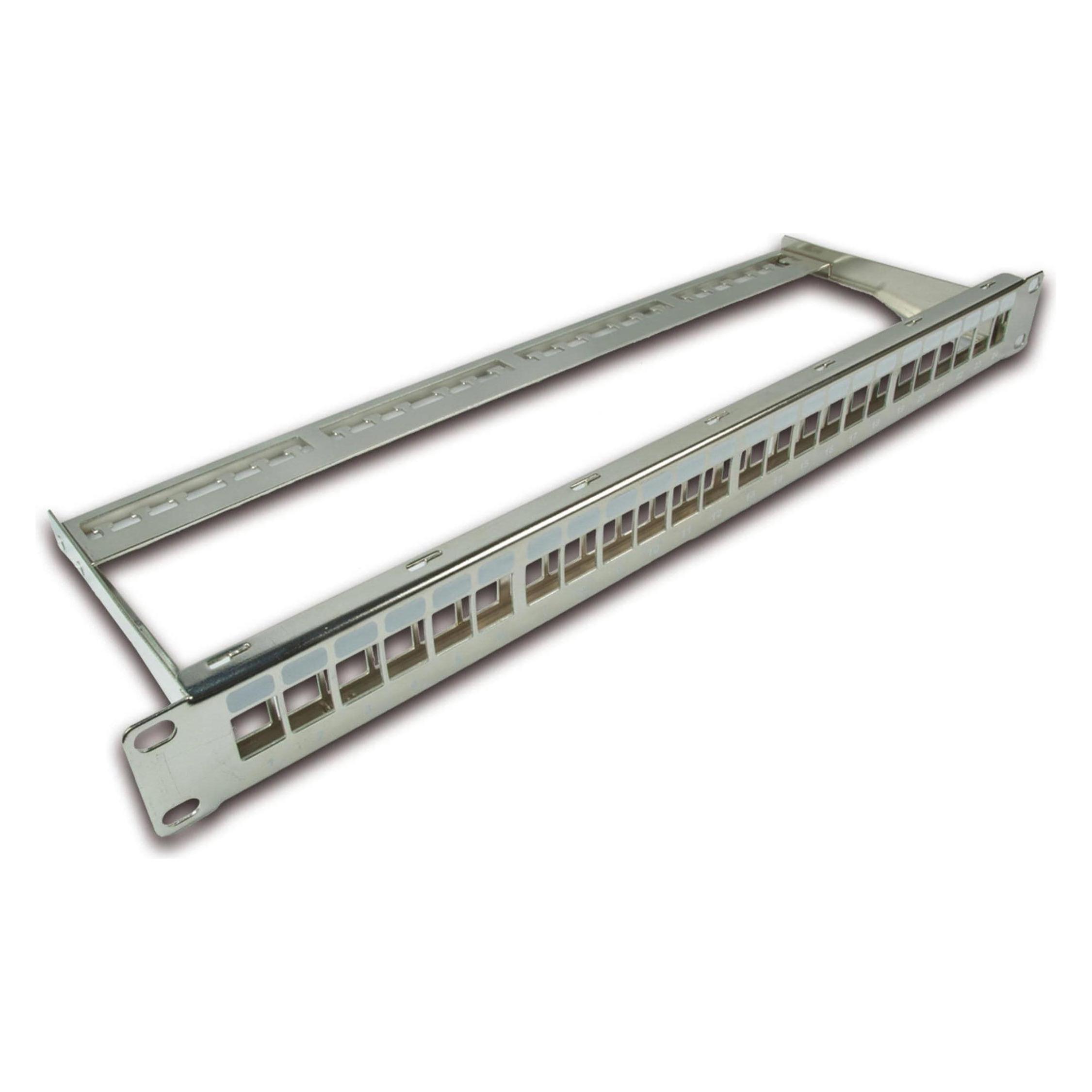Wirewin 24-Port 1 HE Patchpanel, geschirmt (TKS PANEL 24 NICKEL)