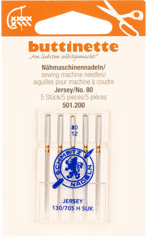buttinette Nähmaschinennadeln "Jersey", Stärke: 80, Inhalt: 5 Stück