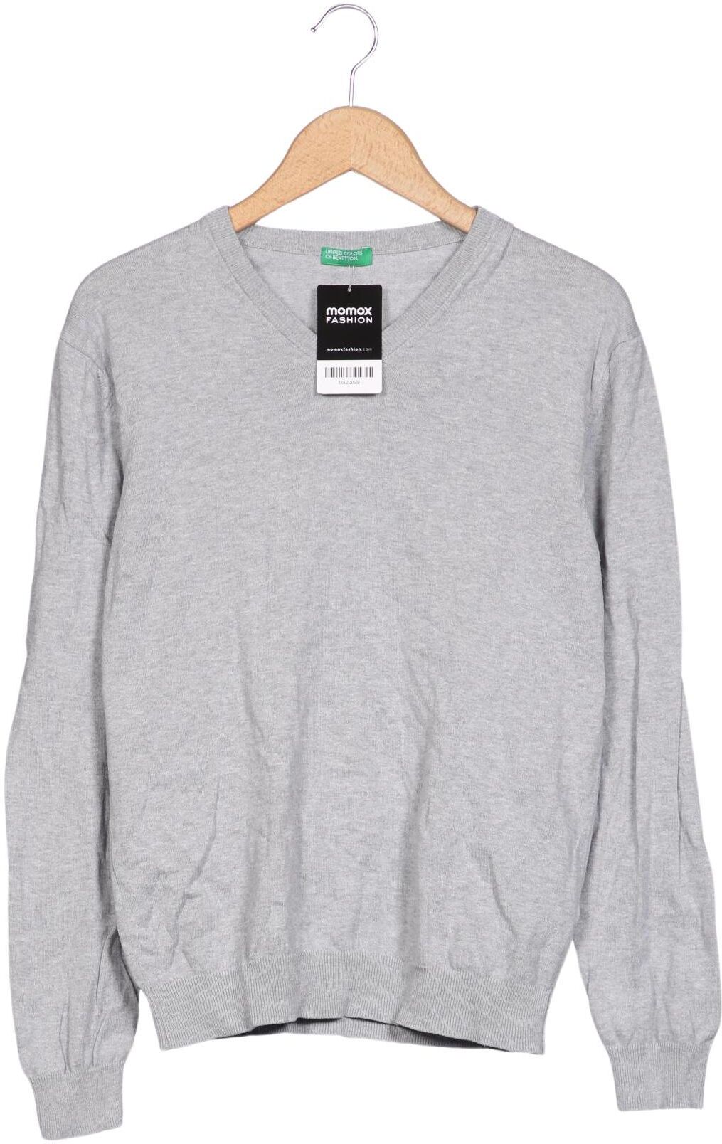 United Colors OF Benetton Herren Pullover, Grau, Gr. M, Baumwolle - Second Hand
