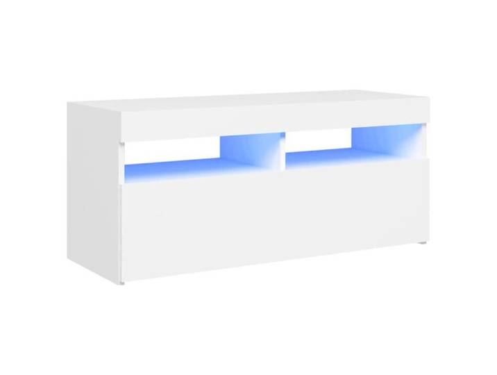 Cocosity Meuble TV avec lumières LED blanc 90x35x40 cm - 7894202852986