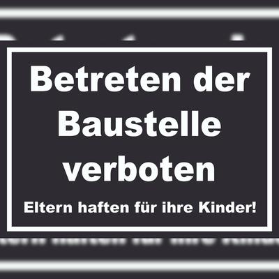 HB-Druck Betreten der Baustelle Schild weiß-schwarz A3 (297x420mm)