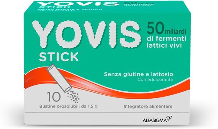 ALFASIGMA SpA Yovis, Stick Fermenti per l'Equilibrio Flora Intestinale, 10 Bustine