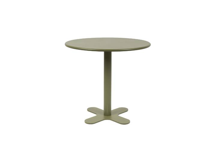 Table de bistrot d'extérieur ronde en métal vert Sanjay Outdoor