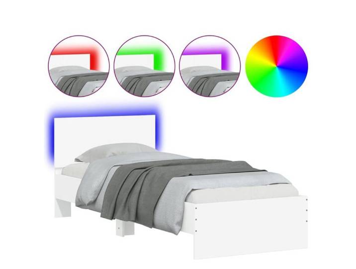 Lit adulte - 90x190cm lit simple Cadre de lit avec lumières LED blanc CHY73924193