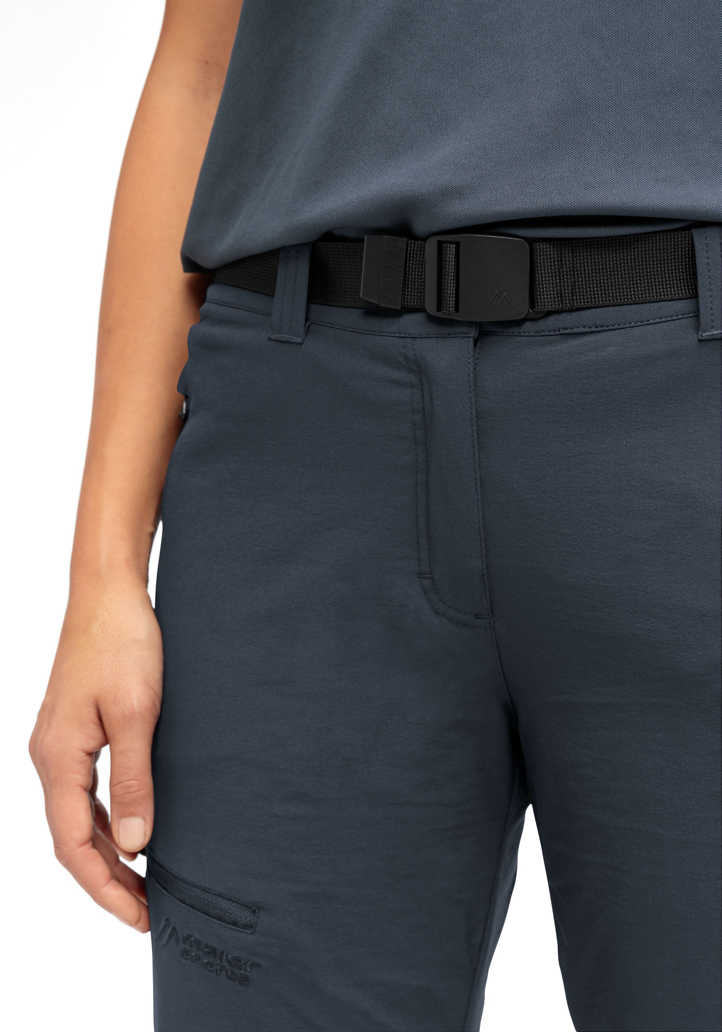 Maier Sports "DA-HOSE LINING EL. LULAKA WINTER" mit vier Reissverschlusstaschen, aus 4-Wege-Stretchmaterial graphite 72, L-Gr