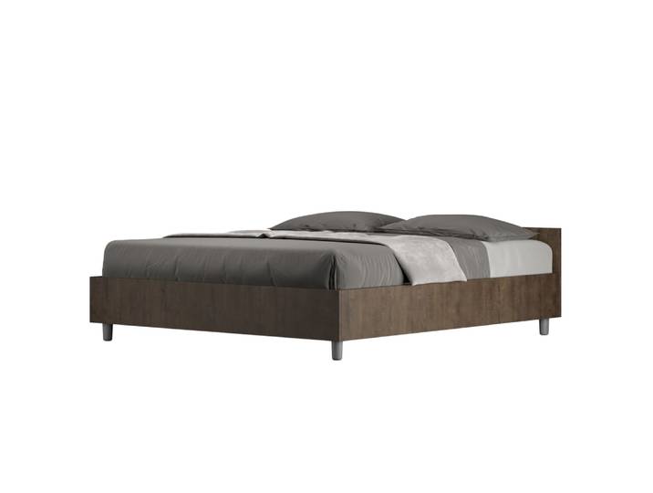 Lit coffre 160x190 effet bois noyer