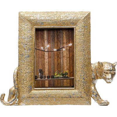 Einzelrahmen KARE DESIGN "Bilderrahmen Leopard", gold (goldfarben), B:28,5cm H:25cm T:4,5cm, Glas, Polyresin, Bilderrahmen