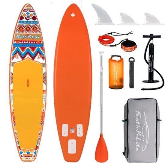 Aufblasbares Stand-Up-Paddle-Board, blau - Länge: 320-385 cm - EVA-Rutschschutz - Wassersport-Surfbrett - Paddleboard