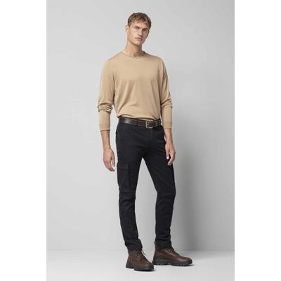 Cargojeans MEYER "Cargo-Hose", Herren, Gr. 32, Länge 34, blau (marine), 76% Baumwolle, 20% Lyocell, 4% Elasthan, unifarben, slim fit lang, Jeans, M5 Cargo im unifarbenen Design