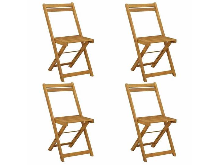 Mobilier de jardin - Marron - Chaises de jardin pliantes 4 pc Naturel Bois d'Acacia Massif_5646