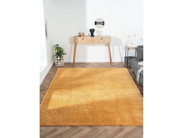 Hochflorteppich 200 x 290cm Gold/Goldgelb