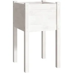 Helloshop26 - Pflanzkasten Hochbeet Blumenbeet Terrassengarten 40 x 40 x 70 cm Kiefernholz massiv weiß 02_0038549