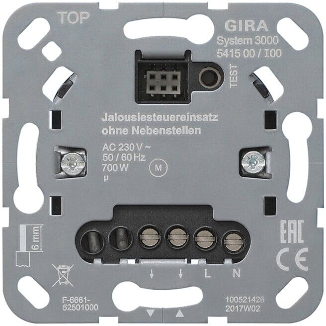 Gira Module de commande de volet roulant sans entrée auxiliaire 541500 (541500)
