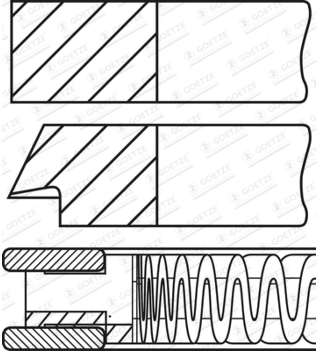 Engine Kolbenringsatz GOETZE 08-448500-00