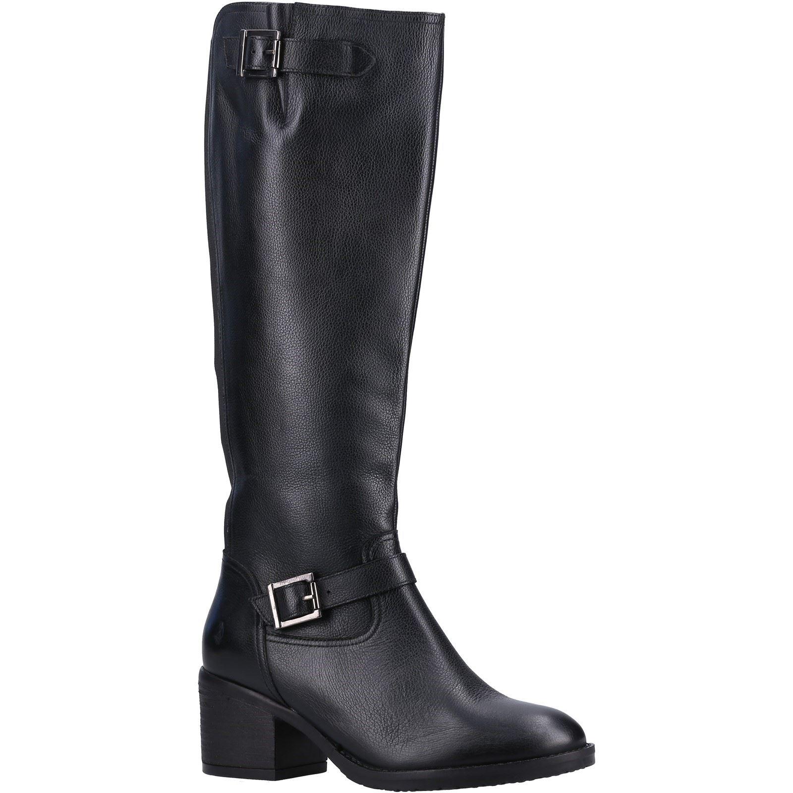 Hush Puppies Heidi Leder Damen Schwarz Leder Stiefel