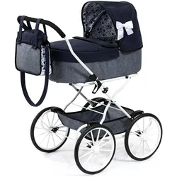 Konjac Sponge Poppenwagen nostalgisch mit Mand, Tas und Reiseverdeck für Puppen bis 46 cm