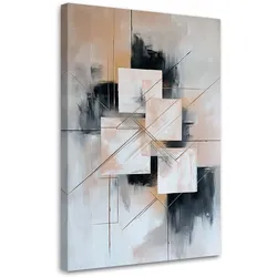 LEINWANDBILD Abstraktion Geometrische Quadrate 80x120cm