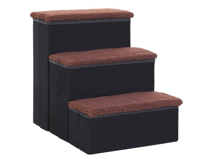 Escalier pour animaux Pawhut, 3 marches pliables avec couvercles rabattables, 40x54x48 cm