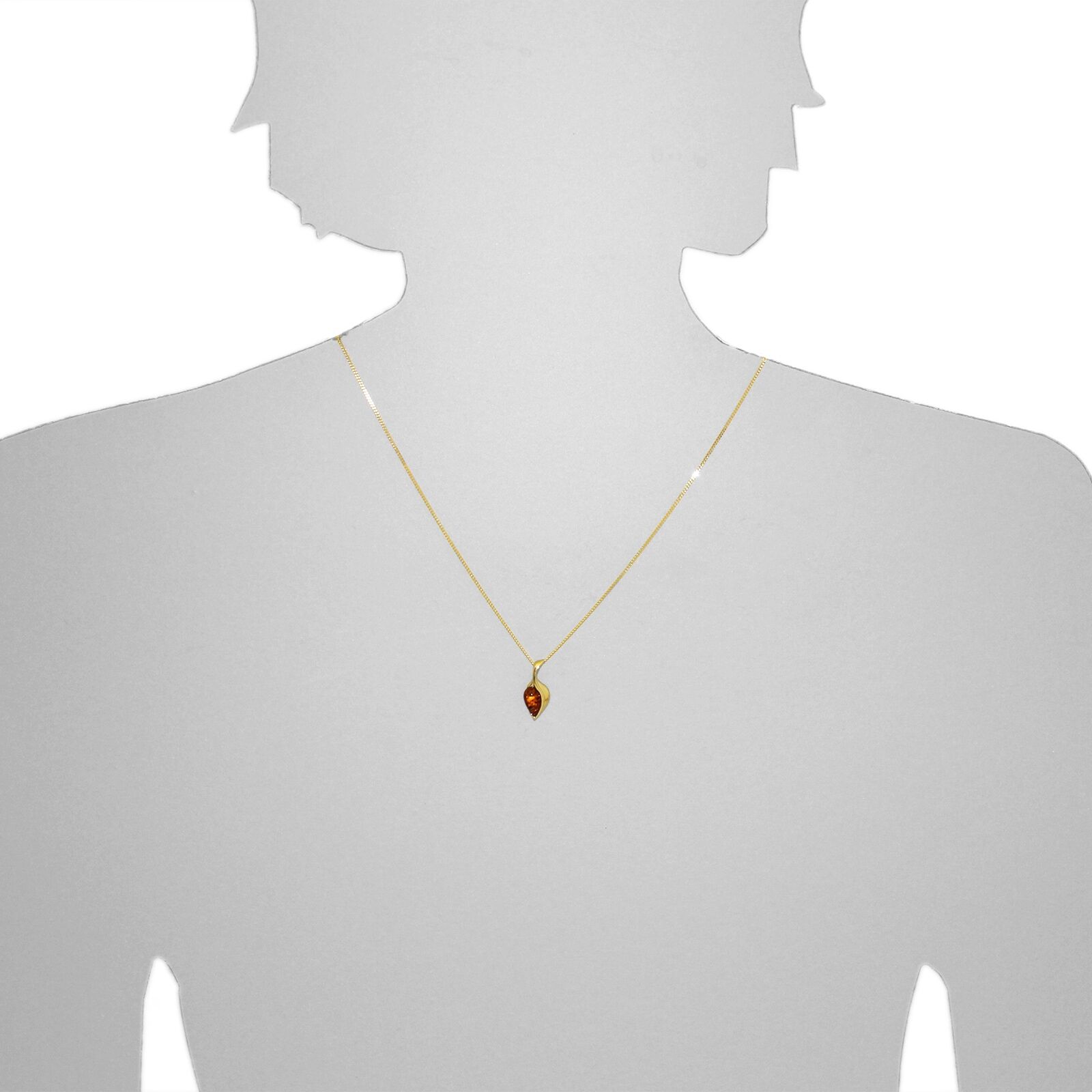 Kette mit Anhänger OSTSEE-SCHMUCK "Ostsee-Schmuck Kette mit Anhänger Ires Kette mit Anhänger Ires" Gr. 42, gold (weiß, neutral), Halsketten, Damen, 42cm, Gelbgold 375, L: 42, Kette mit Anhänger