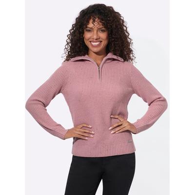 Troyer CASUAL LOOKS "Troyer", Damen, Gr. 44, rosa (hortensie), 100% Polyacryl, unifarben, Pullover Troyer