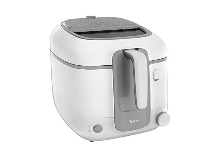 Tefal Fritteuse Super Uno Access, Kapazität 2,2 L, spülmaschinengeeignete Teile, Geruchsfilter, herausnehmbarer Behälter, weiß/grau, FR3100