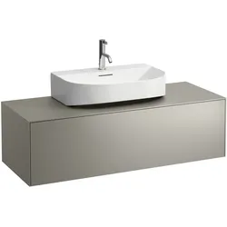 LAUFEN SONAR Schubladenelement, 1 Schublade, passend zu Waschtisch H816341, H816342, Ausschnitt mittig für den Waschtisch, H4054510340421, Farbe: Titan