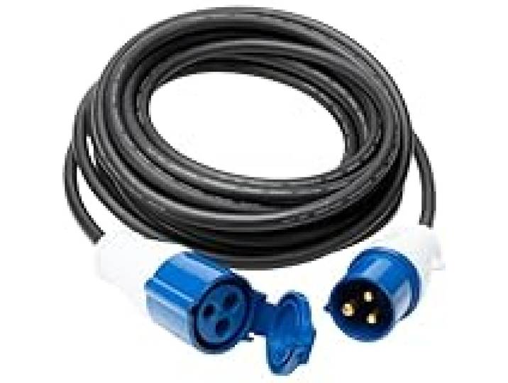 Protec - Prolongateur Schuko CEE P17 10m IP44 - Noir/Bleu