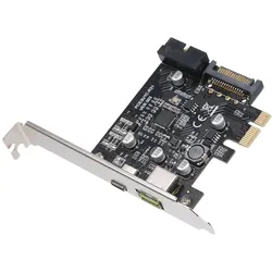 PowerGuard PCIe USB 3.1 Gen1 Erweiterungskarte mit USB-C und 19-Pin Front-Panel, Kontrollerkarte