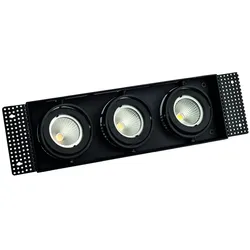 Rutec Projekt Einbaustrahler VANYA für Ø 5cm Leuchtmittel (exkl.), IP20, eckig, randlos, 3-flammig, schwenkbar, drehbar, schwarz RUP-PEE732