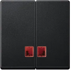 Merten Doppelwippe mit rotem Symbolfenster, System M (anthrazit matt)