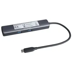 Eaton TRIPPLITE USB-C Multiport Adapter (USB-C, 3 Ports), Dockingstation + USB Hub, Schwarz, Grau