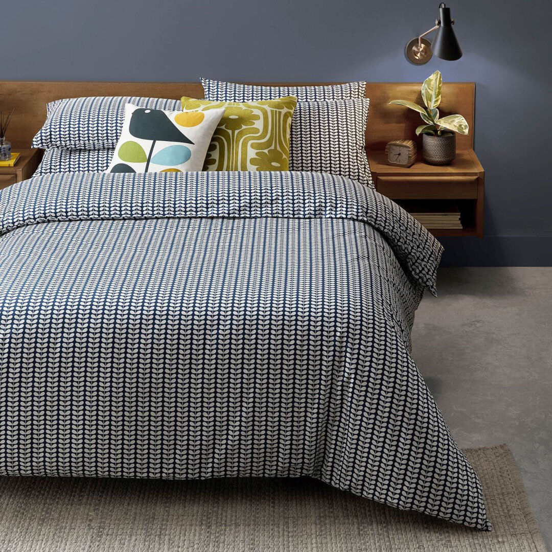 Orla Kiely Tiny Stem Whale Duvet Cover Blue/White Double Duvet Cover