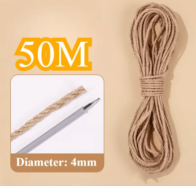 Inspire Curations ClawCraft Natural Sisal Rope For DIY Cat Scratching Posts & Climbing Frames 4mm 50m