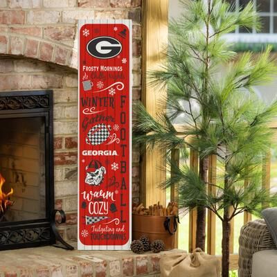Evergreen "47"" Double Sided Seasonal Porch Leaner, University of Georgia - 47"" x 11.25"""