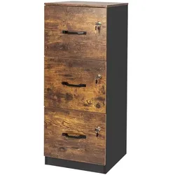 Relaxdays Aktenschrank Hängeregister Braun,Schwarz
