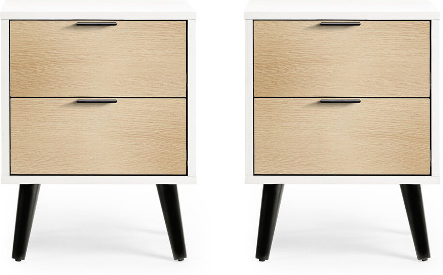 George Oliver Elkville 45cm W Bedside Table Brown/White 58cm H X 45cm W X 40cm D