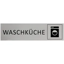 CombiCraft Aluminium Türschild Waschküche 165x45mm mit 3M-Tape zur Befestigung, einfache Kennzeichnung von Räumen und Bereichen