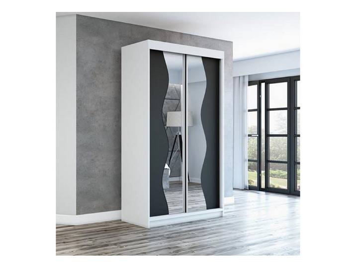 A&J MöbelLand GmbH Schiebetürenschrank RIMO mit Spiegel (TOP ANGEBOT! TOP PRODUKT! Wählen Sie das ideale Modell für Ihr Schlafzimmer) Breite: 120 cm, 160 cm, 180 Höhe: 215 cm, Tiefe: 59,5 cm