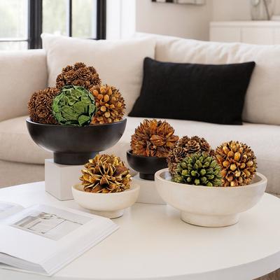 Bergamo Art Handmade Preserved Topiary Balls, Set of 9 Decorative Floral Orbs - 4 inch