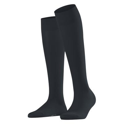 Kniestrümpfe FALKE "Cotton Touch", Damen, Gr. 35-38, Sockengröße, 3146, graphite, Baumwollmischung, unifarben, Socken Kniestrümpfe, feines, elegantes Erscheinungsbild, aus Baumwolle, atmungsaktiv
