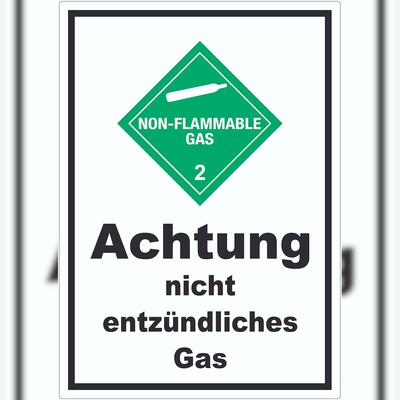 HB-Druck Aufkleber nicht entzündliches Gas non-flammable A0 (841x1189mm)
