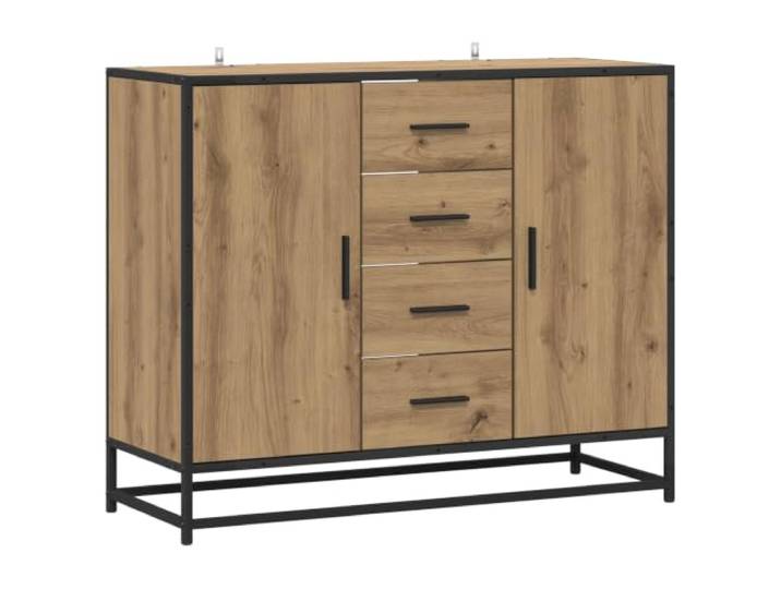 LKJephalotrop Sideboard Artisan-Eiche Kommode 92x35x76 cm Holzwerkstoff Mehrzweckschrank mit Füßen für Wohnzimmer und Schlafzimmer, 2 Fächer bieten 60 kg Belastbarkeit und Schutz vor Feuchtigkeit.