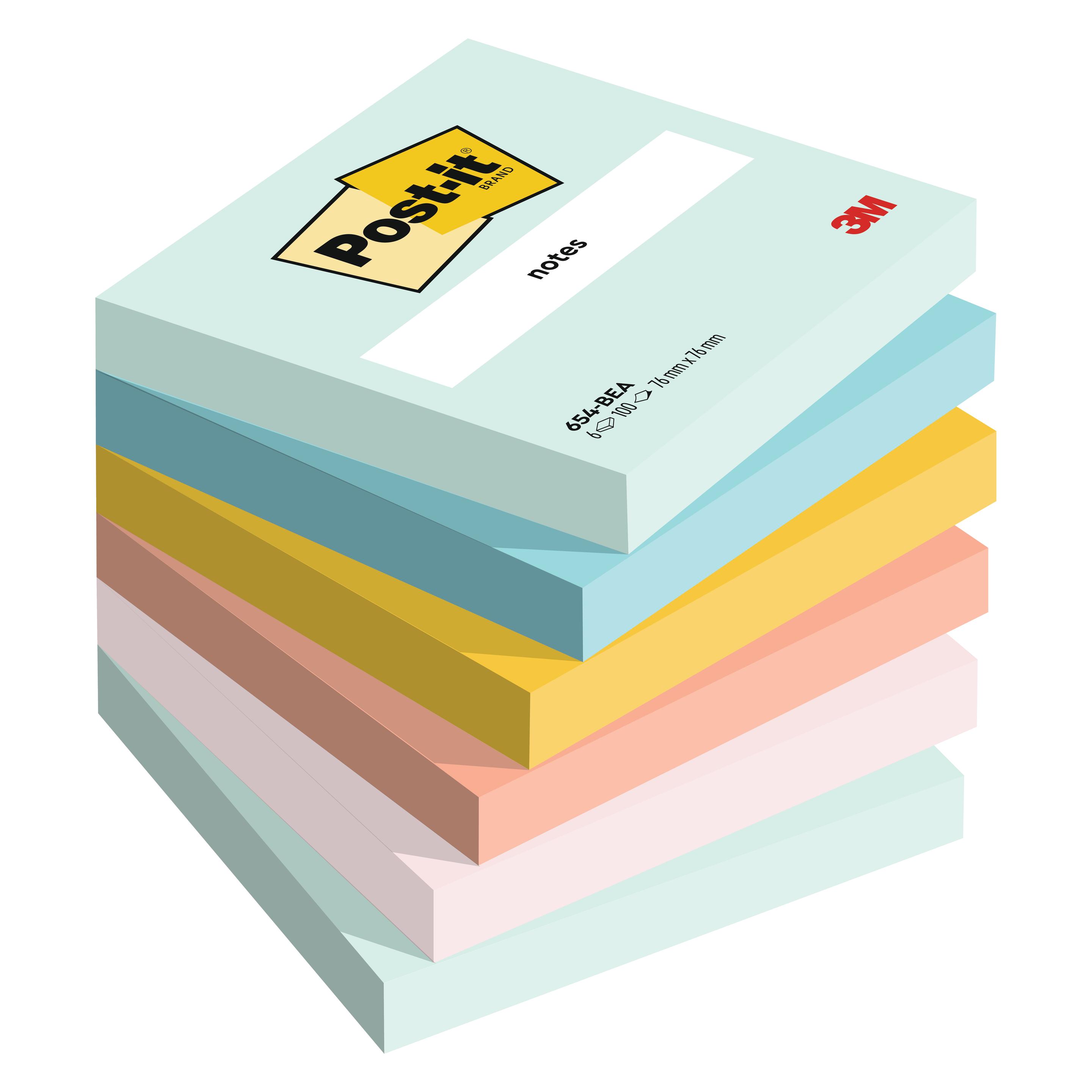 Post-it Beachside (76 x 76 mm) (654-6-BEA)